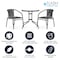 Flash Furniture Round Table Set, Aluminum, Glass, Metal, Plastic, Rattan, Clear TLH-087RD-037GY2-GG - alternate 4